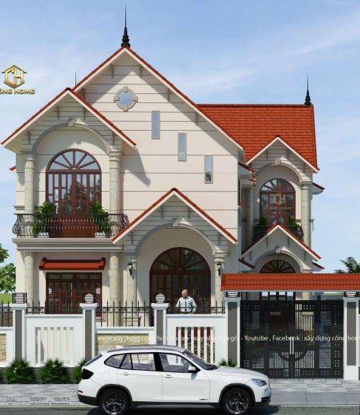 Biệt Thự 2 Tầng M&aacute;i Th&aacute;i | X&acirc;y Biệt Thự Trọn G&oacute;i