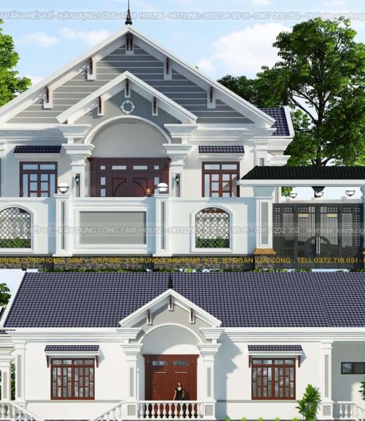Biệt Thự  Vườn 1 Tầng T&acirc;n Cổ Điển M&aacute;i Th&aacute;i Si&ecirc;u Đẹp - B&igrave;nh Dương 