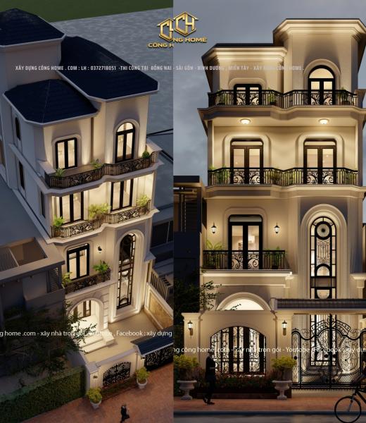 BIỆT THỰ 4 TẦNG HIỆN ĐẠI , M&Aacute;I NHẬT 