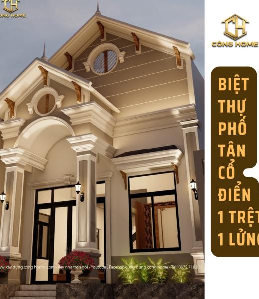 Nh&agrave; phố 1 trệt 1 lửng m&aacute;i th&aacute;i 