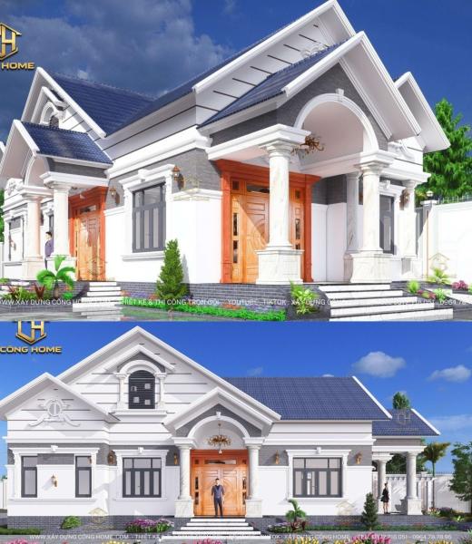 Nh&agrave; 1 tầng m&aacute;i th&aacute;i s&acirc;n vườn tại TP Long Xuy&ecirc;n An Giang 