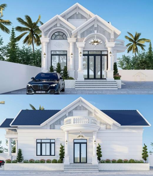 Mẫu nh&agrave; vườn 1 tầng m&aacute;i th&aacute;i s&acirc;n vườn tại bi&ecirc;n h&ograve;a đồng nai