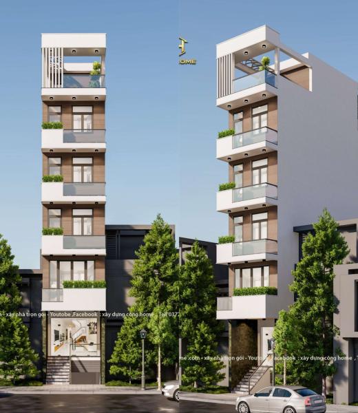 Nh&agrave; phố 6 tầng c&oacute; tầng hầm 