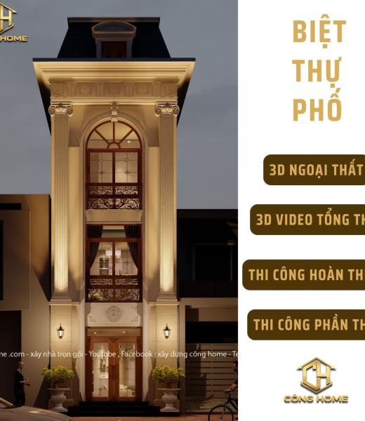 BIỆT THỰ PHỐ 4 TẦNG T&Acirc;N CỔ ĐIỂN 5x20m M&aacute;i Masan