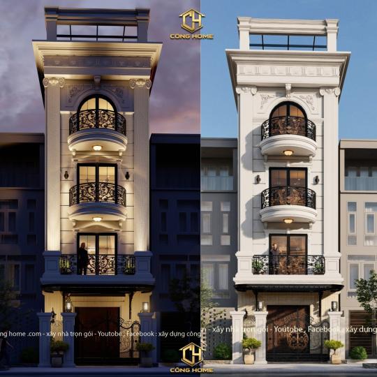 BIỆT THỰ PHỐ 5 TẦNG T&Acirc;N CỔ ĐIỂN