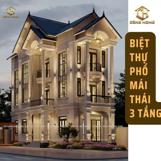 BIỆT THỰ 3 TẦNG M&Aacute;I TH&Aacute;I 2 MẶT TIỀN . 