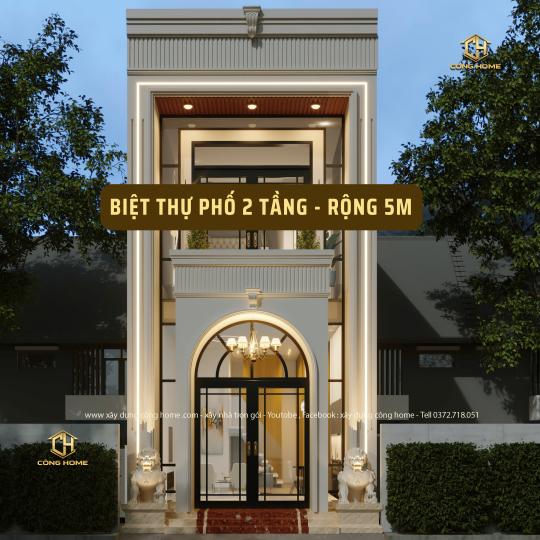 Biệt thự phố 2 tầng - mặt tiền 5m 