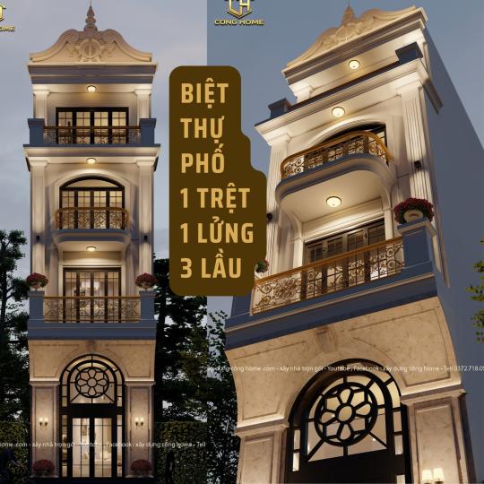 BIỆT THỰ PHỐ 4 TẦNG T&Acirc;N CỔ ĐIỂN 4.5 x20m  