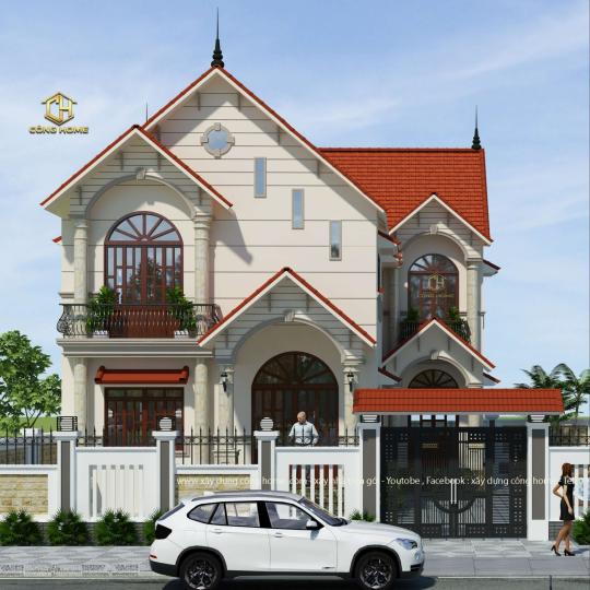 Biệt Thự 2 Tầng M&aacute;i Th&aacute;i | X&acirc;y Biệt Thự Trọn G&oacute;i