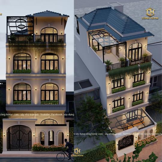 BIỆT THỰ 4 TẦNG M&Aacute;I NHẬT THEO PHONG C&Aacute;CH CH&Acirc;U &Acirc;U 