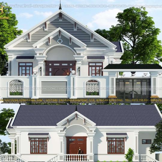 Biệt Thự  Vườn 1 Tầng T&acirc;n Cổ Điển M&aacute;i Th&aacute;i Si&ecirc;u Đẹp - B&igrave;nh Dương 