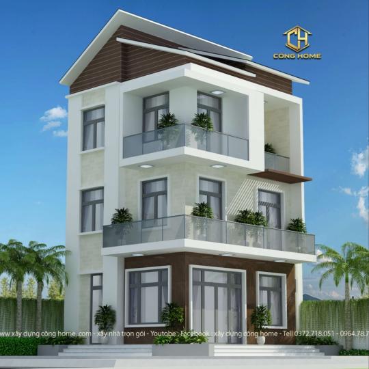 Nh&agrave; phố hiện đại 3 tầng m&aacute;i x&eacute;o tại long kh&aacute;nh đồng nai 