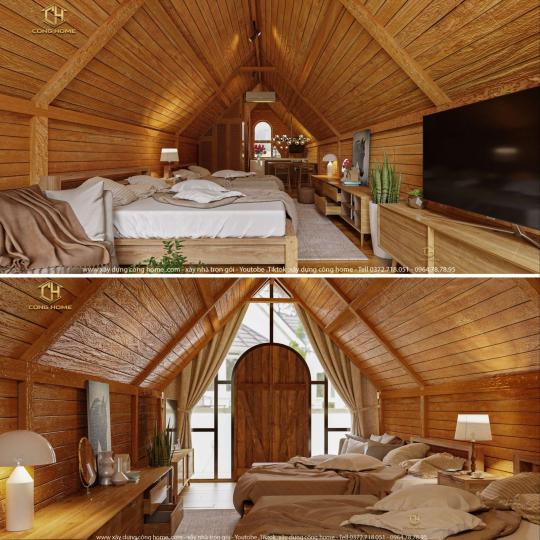 NỘI THẤT GỖ TH&Ocirc;NG CHO CĂN HOMESTAY 