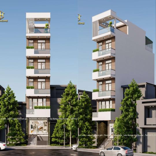 Nh&agrave; phố 6 tầng c&oacute; tầng hầm 