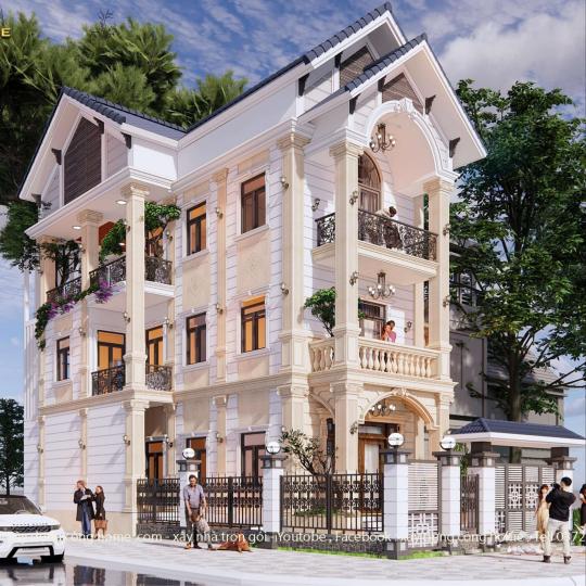 Biệt thự 3 tầng t&acirc;n cổ điển m&aacute;i th&aacute;i tại bầu b&agrave;ng b&igrave;nh dương 
