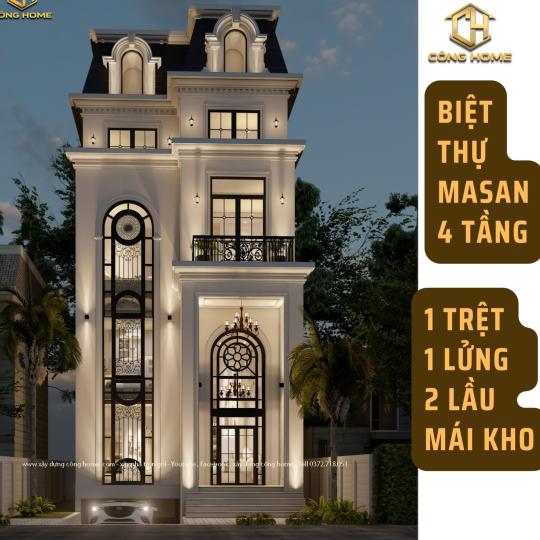 Biệt Thự 4 tầng T&acirc;n Cổ Điển Đẹp Tại  B&igrave;nh Dương 