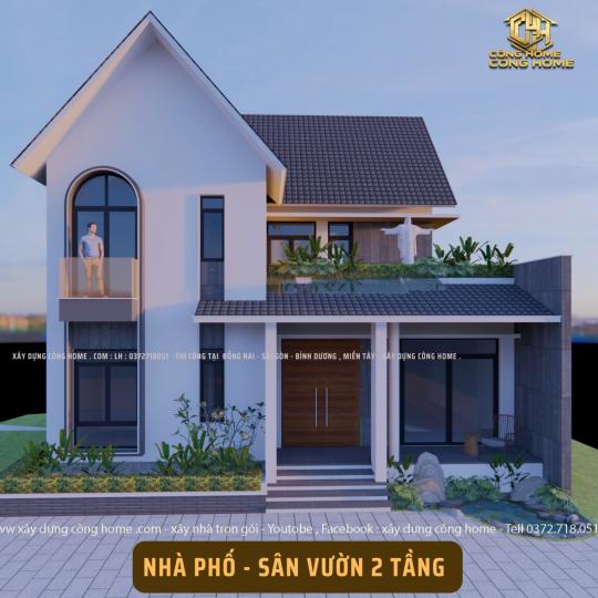 Nh&agrave; phố 2 tầng s&acirc;n vườn 