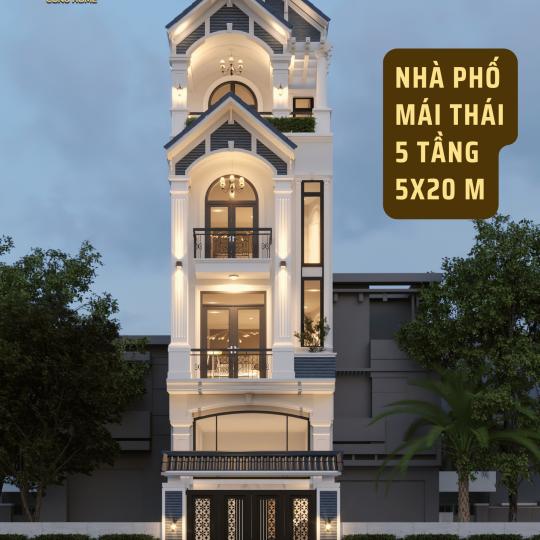 Nh&agrave; m&aacute;i th&aacute;i 5 tầng - mặt tiền 5m 